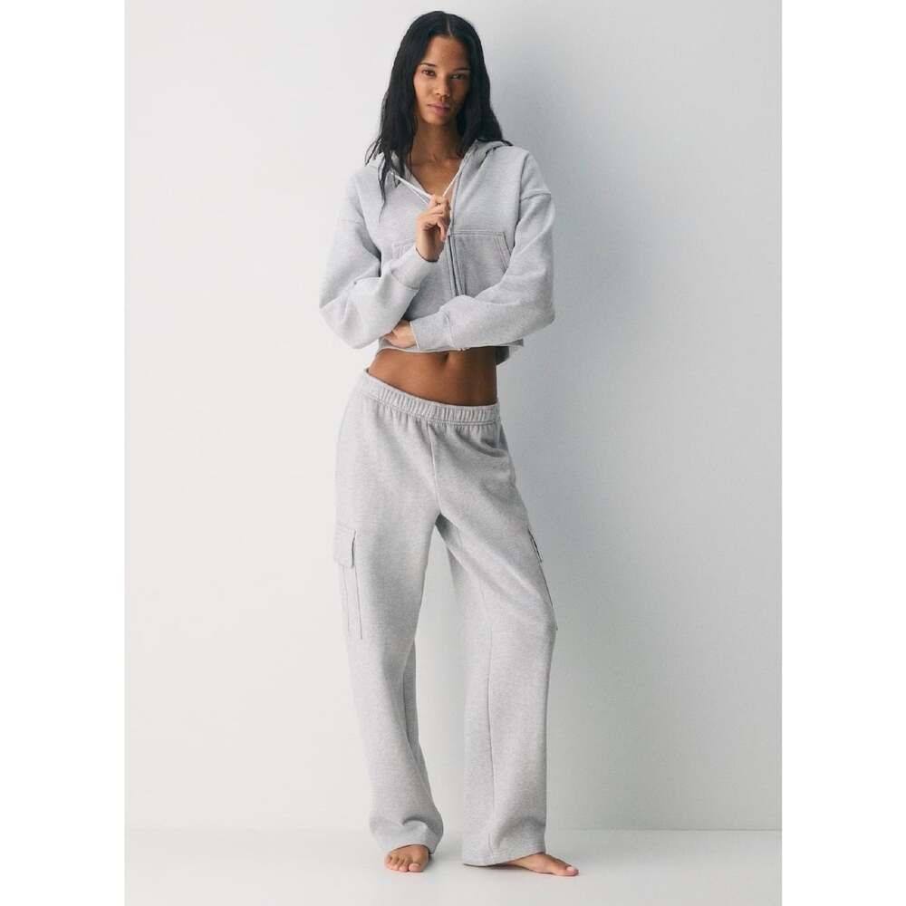 Aritzia Cozy Sweatfleece Mega Cargo Sweatpants Small Regular Heather Chrome Gray